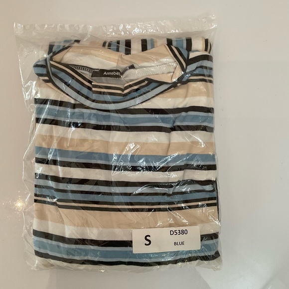 Annabelle Maxi Dress Striped White Blue Black Empire Waist Size S NWT - Picture 6 of 9